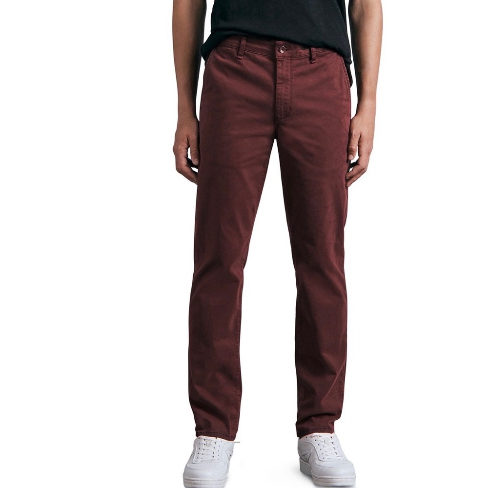 Rag & Bone Fit 2 Slim Fit‎ Chino Pants Catalina Grape Burgundy Mens  31 x 32